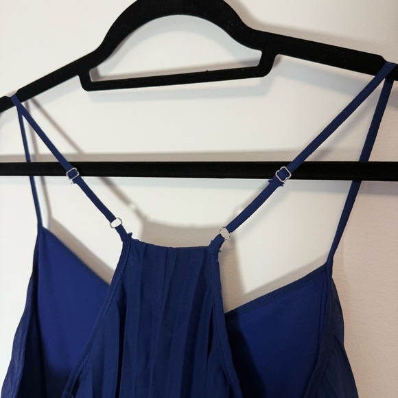 Bar III Elegant Blue Pleated Dress with Adjustable Straps Size L - Picture 8 of 8